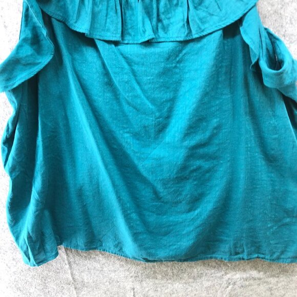 NWT Old Navy Cami Top Womens XXL Teal Ruffle Square Neck Relaxed - Picture 4 of 10